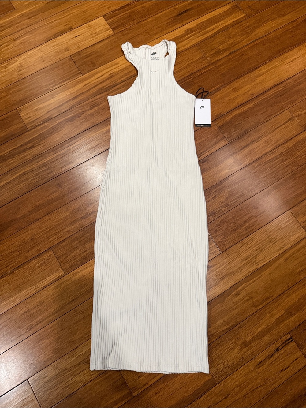 Nike SPORTSWEAR CHILL KNIT SLIM SLEEVELESS RIBBED MIDI DRESS XS